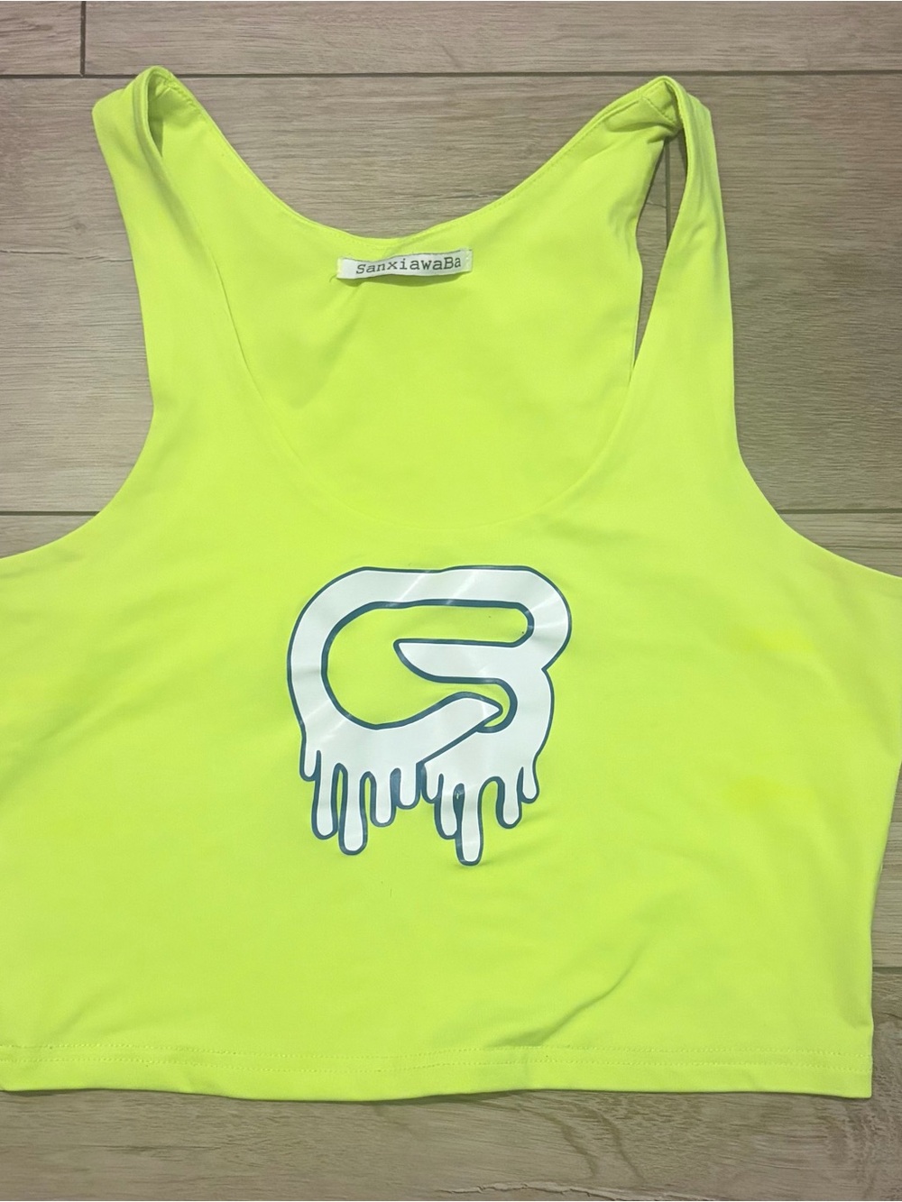 Cyclebar Neon Yellow Active Tank Top with Drip Logo